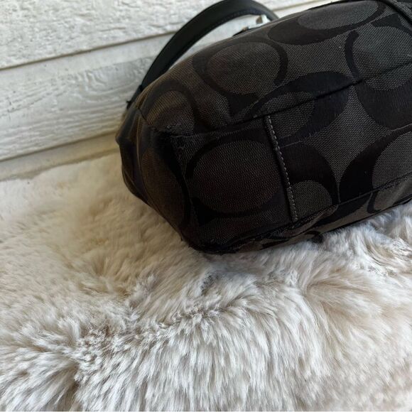 COACH Signature Black Brown Chelsea Hobo Kristin Shoulder Bag Baguette 17834 - Picture 11 of 11